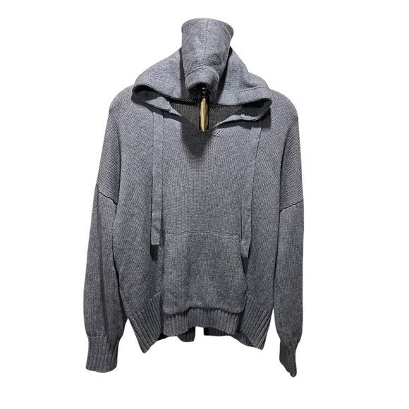 Alex Mill Women’s Gray Cotton Wool Aiden Hooded Knit Sweater XL - Picture 4 of 12